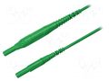 Test lead; 8A; banana plug 4mm,both sides; Len: 1m; green SCHÜTZINGER MSFKB4411100-GN