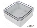 Enclosure: multipurpose; X: 135mm; Y: 135mm; Z: 60mm; ZP; light grey KRADEX ZP13513560SJP-PC