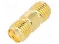 Coupler; SMA female,both sides; straight; 50Ω; PTFE; gold-plated AMPHENOL RF 132169
