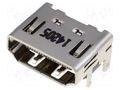 Connector: HDMI; socket; PIN: 19; gold-plated; angled 90°; SMT ATTEND 206A-SEAN-R03