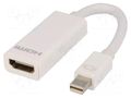 Adapter; HDMI socket,mini DisplayPort plug; 0.15m; white DIGITUS AK-340404-001-W