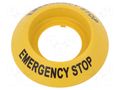 Protective cap; 22mm; 84; Ø: 50mm; plastic; Body: yellow; -25÷55°C EAO 84-902B
