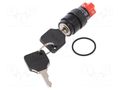 Switch: key switch; Stabl.pos: 2; Switch.method: ON-ON; Ø16mm; 90° ONPOW V16-KEY-2