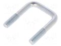 U-bolt; C; 1; steel; zinc; Thread len: 16mm; Int.width: 23mm; square DROMET D-CBTC..6..23..40
