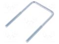 U-bolt; C; 1; steel; zinc; Thread len: 46mm; Int.width: 49mm; square DROMET D-CBTC..6..49..90