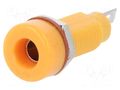 Connector: 4mm banana; socket; 10A; 60VDC; orange; nickel plated SCI R1-22-O