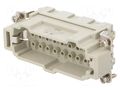 Connector: HDC; male; HE; PIN: 16; 16A; 500V; 16+PE; size 6; crimped TE Connectivity T2040164101-000