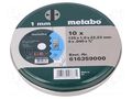 Cutting wheel; Ø: 125mm; Øhole: 22.23mm; Disc thick: 1mm; 10pcs. METABO MTB.616359