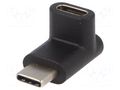 Adapter; USB 3.0; USB C socket,USB C angled plug up/down GOOBAY USB.C-M/C-F90-BK
