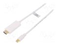 Cable; HDMI plug,mini DisplayPort plug; 1m; white; Support: 3D,4K LOGILINK CV0122