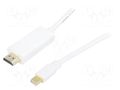 Cable; HDMI plug,mini DisplayPort plug; 5m; white; Support: 3D,4K LOGILINK CV0125