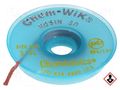 Tape: desoldering; halide-free,rosin,ROL0; W: 1.27mm; L: 1.5m CHEMTRONICS HQ-WICK-S2