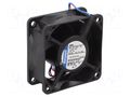 Fan: DC; axial; 24VDC; 60x60x25mm; 40m3/h; 34dBA; ball; 5900rpm; IP68 EBM-PAPST 634NU-004