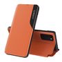 Eco Leather View Case elegant bookcase type case with kickstand for Samsung Galaxy A72 4G orange, Hurtel 9111201926882 9111201926882