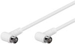 Angled SAT Antenna Cable (80 dB), Double Shielded, 3.5 m, white - F plug (quick) 90° > F plug (quick) 90° (fully shielded) 67343