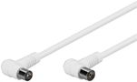 Angled Antenna Cable (80 dB), Double Shielded, 3.5 m, white - coaxial plug 90° > coaxial socket 90° (fully shielded) 67355