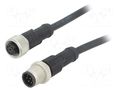 Cable: for sensors/automation; plug; PIN: 8; M12 male,M12 female AMPHENOL LTW M12A08ML12AFLSD001