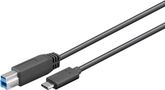USB 3.0 Cable (USB-C™ to B), Black, 1 m - USB 3.0 male (type B) > USB-C™ male 67986
