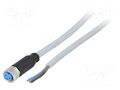 Cable: for sensors/automation; M8; PIN: 3; straight; 2m; plug; 60VDC SICK YF8U13-020VA1XLEAX