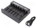 Charger: microprocessor-based; Li-Ion; 3.6/3.7V; 1A; 5VDC XTAR XTAR-MC6C