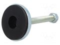 Foot; rigid,with lever; Base dia: 55mm; M12; steel; steel RST ROZTOCZE 4.431.004