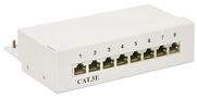 CAT 5e Mini/Desktop Patch Panel, 8 Port, grey - STP shielded 68882