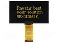 Display: OLED; graphical; 2.7"; 128x64; Dim: 73x41.86x2.15mm RAYSTAR OPTRONICS REX012864KYPP3N0