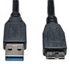 USB CABLE, 3.0 TYPE A-MICRO B PLUG, 3FT U326-003-BK