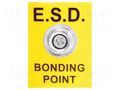 Earthing plug; ESD; 35x25mm; black,yellow; 1MΩ ANTISTAT ATS-070-0003