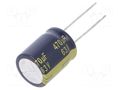 Capacitor: electrolytic; low ESR; THT; 560uF; 63VDC; Ø16x20mm; ±20% PANASONIC EEUFR1J561SB