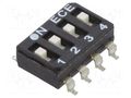 Switch: DIP-SWITCH; Poles number: 4; OFF-ON; 0.025A/24VDC; Pos: 2/4 ECE ESD104LTZ