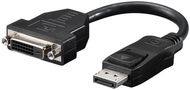 DisplayPort™/DVI-D Adapter Cable 1.2, nickel-plated, 0.15 m, black - DisplayPort™ male > DVI-I female Dual-Link (24+5 pin) 69873