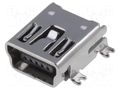 Connector: USB B mini; socket; SMT; horizontal; USB 2.0 ADAM TECH MUSB-B5-S-RA-SMT