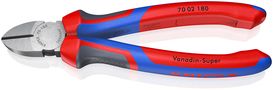 KNIPEX 70 02 180 Diagonal Cutter with comfort handles black atramentized 180 mm 70 02 180 4003773034049