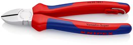 KNIPEX 70 05 180 T Diagonal Cutter with multi-component grips, with integrated tether attachment point for a tool tether chrome-plated 180 mm 70 05 180 T 4003773080039