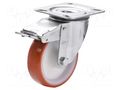 Transport wheel; Ø: 80mm; W: 30mm; H: 107mm; torsional with lock ELESA+GANTER RE.FF-080-SBF-N