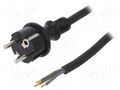 Cable; 3x1.5mm2; CEE 7/7 (E/F) plug,wires,SCHUKO plug; rubber PLASTROL W-97213
