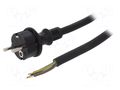 Cable; 3x2.5mm2; CEE 7/7 (E/F) plug,wires,SCHUKO plug; rubber PLASTROL W-97221