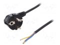 Cable; 3x0.75mm2; CEE 7/7 (E/F) plug angled,wires,SCHUKO plug PLASTROL W-97152