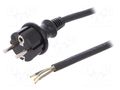 Cable; 3x1mm2; CEE 7/7 (E/F) plug,wires,SCHUKO plug; rubber; 5m PLASTROL W-97211