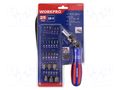 Kit: screwdrivers; Kit: replacement tips,screwdriver handle Workpro WP-W021183WE