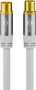 TV Antenna Cable (135 dB), 4x Shielded, 3 m, white - gold-plated, coaxial socket > coaxial plug 70318