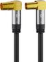 TV Antenna Cable (135 dB), 4x Shielded, 2 m, black - gold-plated, coaxial socket 90° > coaxial plug 90° 70461