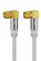 SAT Antenna Cable (135 dB), 4x Shielded, 1 m, white - gold-plated, F plug 90° > F plug 90° 70481