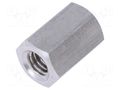 Screwed spacer sleeve; 15mm; Int.thread: M6; hexagonal; aluminium DREMEC TFF-M6X15/DR139