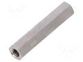 Screwed spacer sleeve; 20mm; Int.thread: M2,5; hexagonal; brass DREMEC TFF-M2.5X20/DR1112