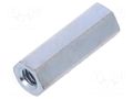 Screwed spacer sleeve; 12mm; Int.thread: M2,5; hexagonal; steel DREMEC TFF-M2.5X12/DR1212