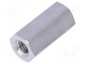 Screwed spacer sleeve; 15mm; Int.thread: M4; hexagonal; aluminium DREMEC TFF-M4X15/DR136