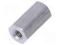 Screwed spacer sleeve; 10mm; Int.thread: M2,5; hexagonal DREMEC TFF-M2.5X10/DR132