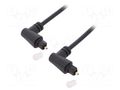 Cable; Toslink plug angled,both sides; 1m; black; Øout: 4mm Goobay TOS-2X90-1.0